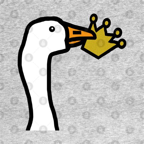 Portrait of a Goose Stealing a Crown - Funny - T-Shirt | TeePublic