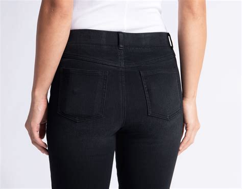 Straight-Leg | 4-Pocket Betabrand Yoga Denim (Washed Black) | Dress yoga pants, Denim, Denim wash