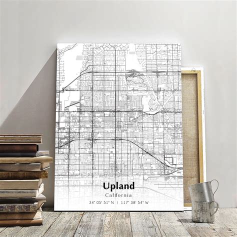 Upland City Map Print, Upland California Map Poster, USA City Street ...