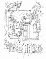 Coloring Pages Cottage Scenic Kids Scenery Color Getcolorings Printable  sketch template