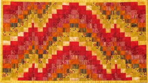 Bargello Quilted Coffee Table Runner in Reds and Yellows - Etsy