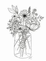 Flower Bouquet Coloring Page sketch template