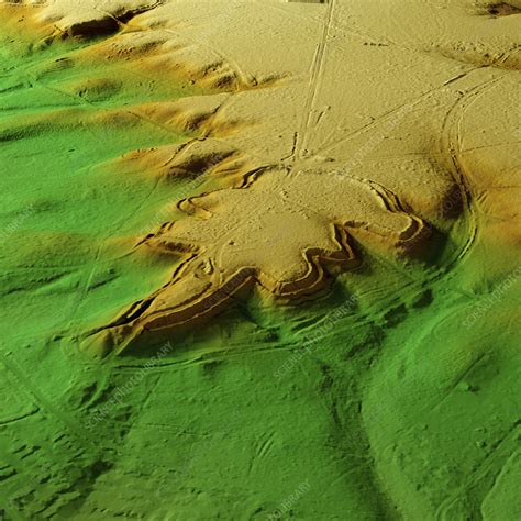 Caesar's Camp Iron Age hillfort, Berkshire, 3D LiDAR scan - Stock Image - C059/4995 - Science ...