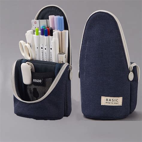 Angoo stand up pencil case multifunctional pencil bag stationery ...