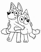 Bluey And Bingo Queen For Kids Coloring Page sketch template