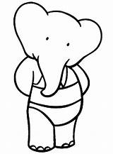 King Babar The Elephant Daughter Isabelle In Her Swimsuit Coloring  sketch template