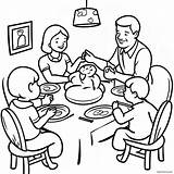 Thankful Family Gathering Coloring Page 26494 21401 sketch template