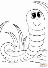 Cute Cartoon Worm coloring page  Free Printable Coloring Pages sketch template