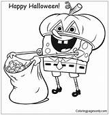 Spongebob Halloween Coloring Sheets sketch template