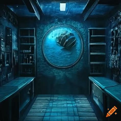 Aqua-themed escape room on Craiyon