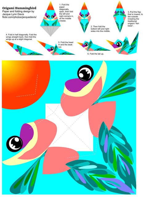 Origami Hummingbird Template | Free Printable Papercraft Templates