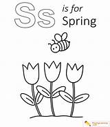 S Is For Spring Coloring Page 01  Free sketch template