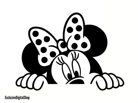 Minnie Mouse Head Black Silhouette