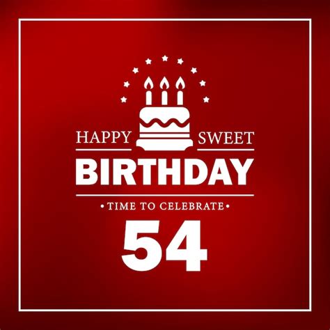 Premium Vector | Happy birthday 54, red card with cake, gifts, vector ...