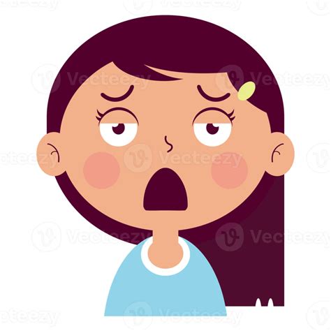 girl bored face cartoon cute 14604084 PNG