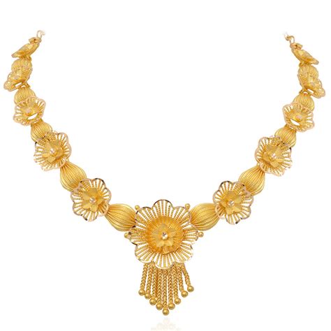 Necklace | The Poppy Flower Gold Necklace | GRT Jewellers