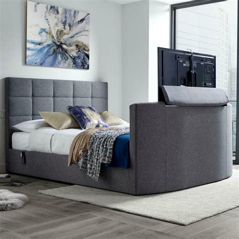 Langham Grey Fabric Double TV Bed Furniture And Choice | atelier-yuwa ...