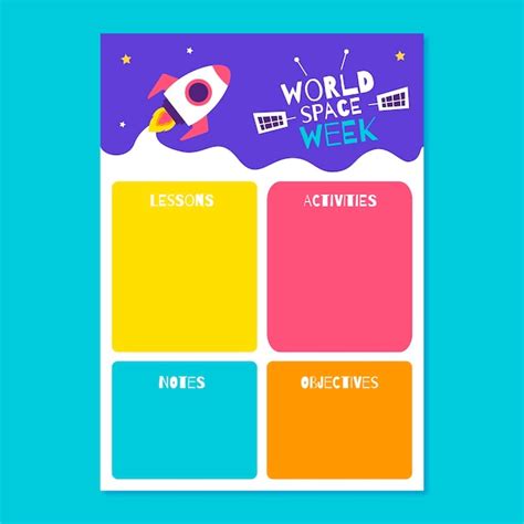 Free Vector | Creative world space week lesson plan