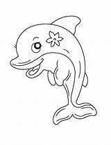 Cute Dolphins Coloring Pages sketch template