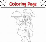 chef coloring page For Children 34897507 Vector Art At Vecteezy sketch template