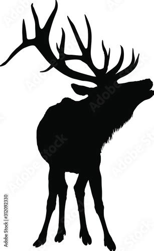 A vector silhouette of a large bull elk bugling. Stock Vector | Adobe Stock