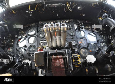 Avro Vulcan bomber plane cockpit details, illustrating Cold War era ...