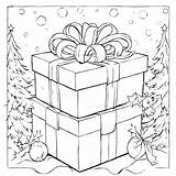 Download Christmas Coloring Page Gift Boxes And Bow Pages  sketch template