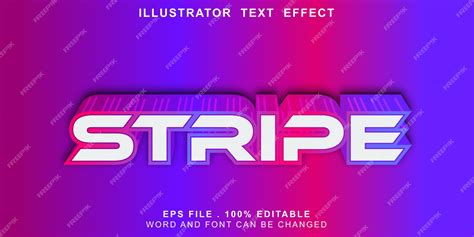 Premium Vector | Stripe text effect editable logo banner