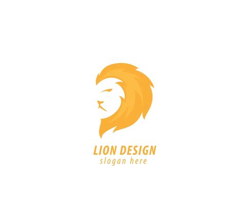 Lion Head orange Logo vector. 8493518 Vector Art at Vecteezy