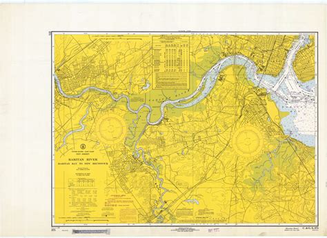 Raritan River Raritan Bay to New Brunswick 1969 - Old Map Nautical ...