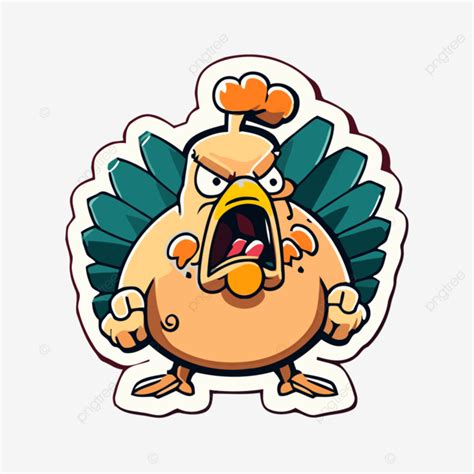 Cartoon Turkey Sticker Clipart Vector, Sticker Design With Cartoon ...