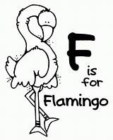 F For Flamingo sketch template
