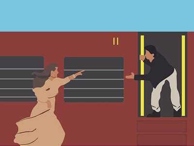 Illustration 1/Bollywood Scene/DDLJ by Aashi vashishth on Dribbble