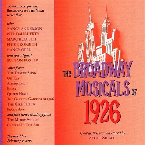 The Broadway Musicals Of 1926 : Select-O-Hits, Inc.