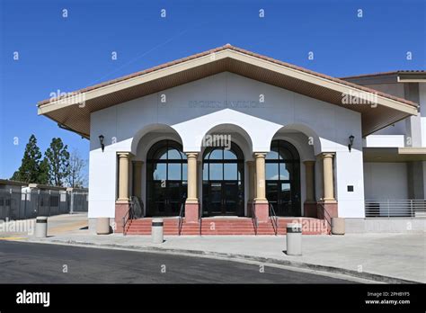 TUSTIN, CALIFORNIA - 26 MAR 2023: The Sports Pavilion on the campus of Tustin High School home ...