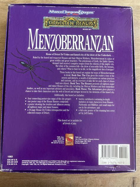 Rare Vintage Dungeons & Dragons Dnd Menzoberranzen Box Set Campain ...