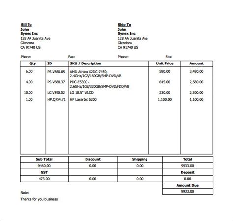 Bill Of Entry Format In Word - New Invoice