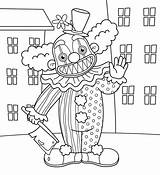 Evil Clown Holding Knife coloring Page  Download Print Or Color sketch template