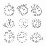 Timer Time Countdown Coloring Page Stopwatch Watch Device Vector  sketch template