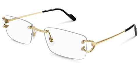 Cartier Signature C 24k Gold Plated Rimless Square Optical Glasses in ...