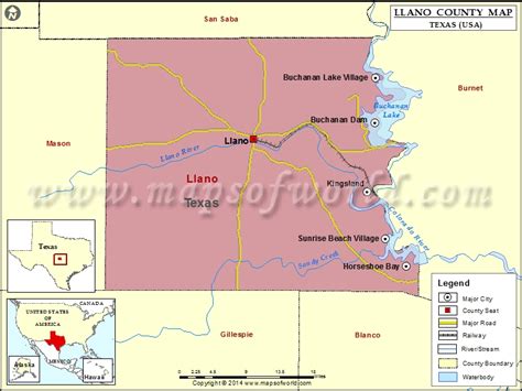 Llano County Map | Map of Llano County, Texas