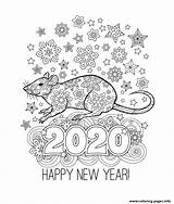 2020 New Year Zentangle Inspired Style Zen Coloring Page Printable sketch template