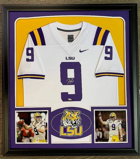 Joe Burrow Autographed Signed Framed Front White Nike LSU Tigers Jersey - Fanatics Authentic