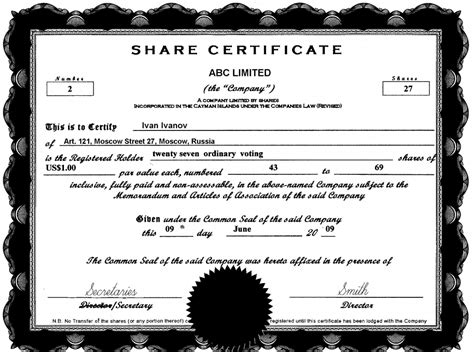 13 Share/Stock Certificate Templates - Excel PDF Formats