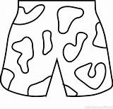 Summer Shorts Coloring Page sketch template