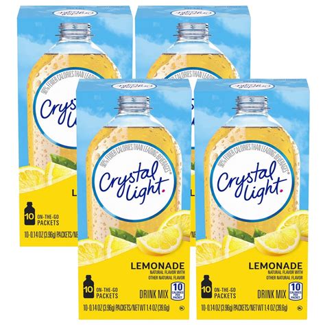 Crystal Light Sugar Free Lemonade Powdered Drink Mix, 10 ct - 0.14 oz ...