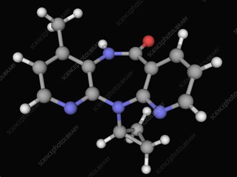 Nevirapine drug molecule - Stock Image - F004/5890 - Science Photo Library