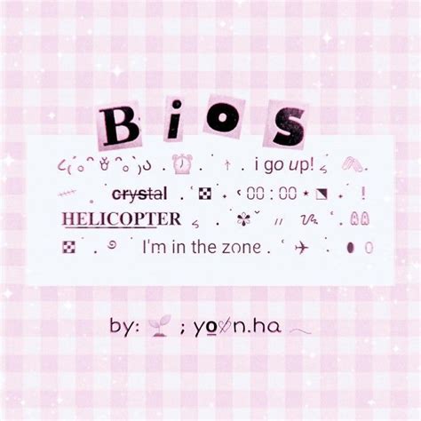 Aesthetic Bio Template Copy And Paste