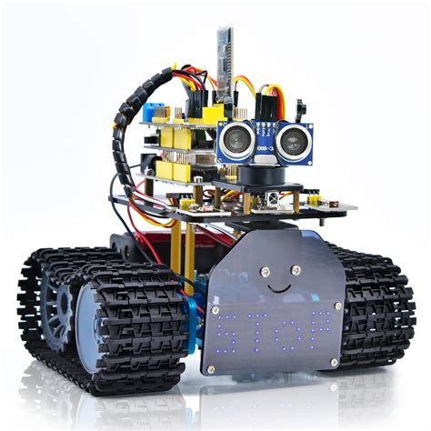 Buy KEYESTUDIO Mini Tank Robot V2 Smart Car Kit for Arduino, IR Infrared and App Remote Control ...