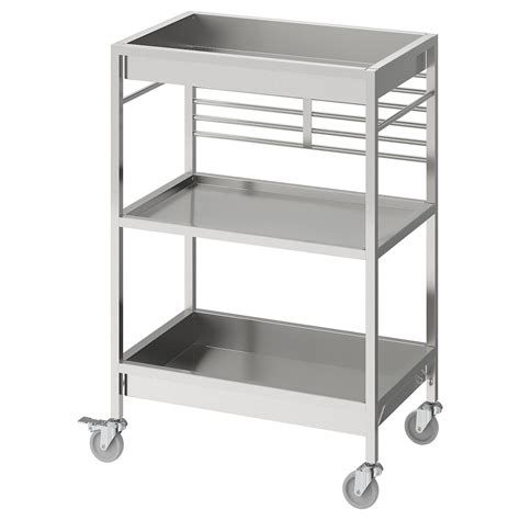 KUNGSFORS kitchen trolley, stainless steel, 60x40 cm - IKEA Malaysia